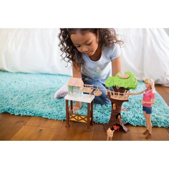 Barbie M tiers Coffret Refuge des Animaux avec poup e blonde