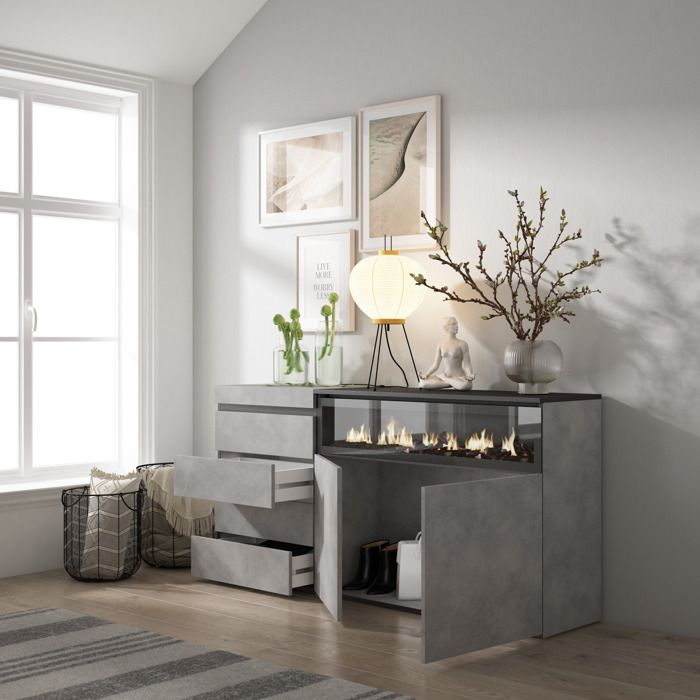 Commode, Buffet, Armoire, 157x35x75 cm, Chambre à coucher, pièce ...