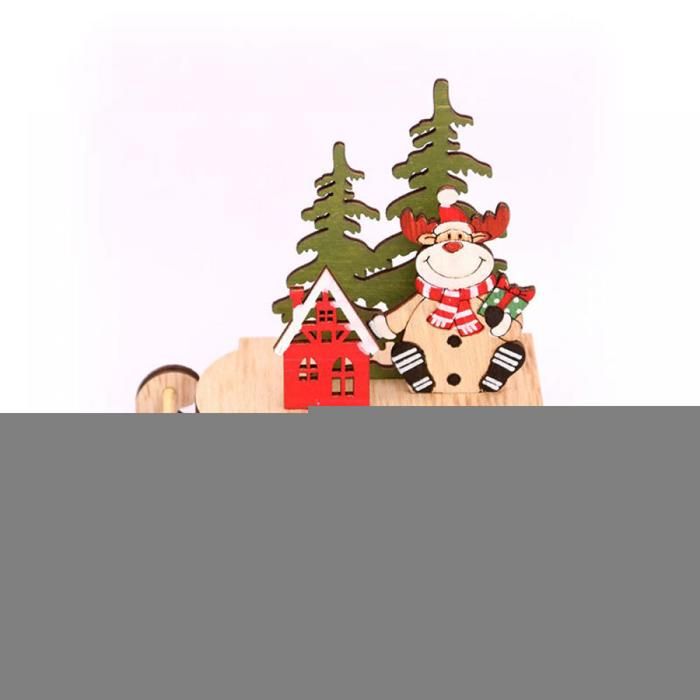 Huwena Lot De 5 Décorations De Table De Noël En Bois Pour Centre De Table De