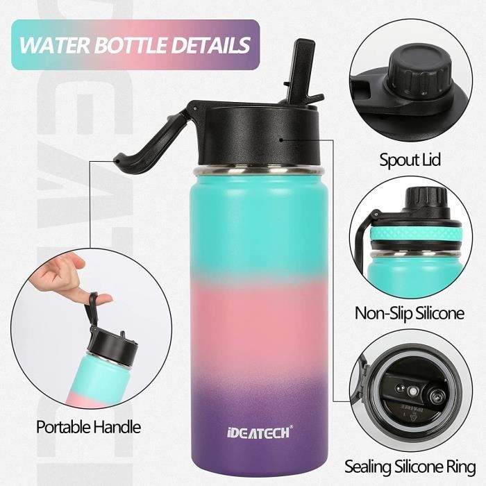 Bouteille Isotherme Enfant, Gourde Isotherme 450 Ml, Gourde Enfant Avec  Paille, Gourde Avec Paille Adulte, Bouteilles Thermiq[q3103] - Cdiscount  Sport