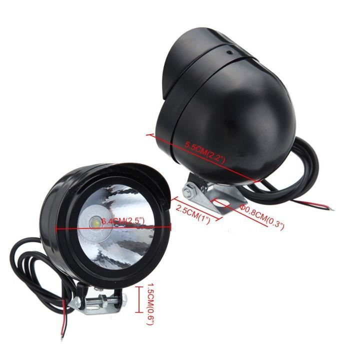 Phares LED Pour Moto - 1 Ou 2 Spots, 5 Modes, 3 Couleurs (blanc/jaune/rouge), étanche IP67, 10V-30V