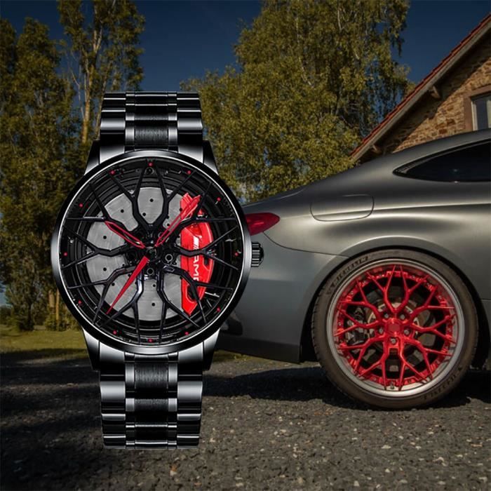 Montres,D'origine Roue Moyeu De Jante Montres Hommes Super Voiture Moyeu De  Jante Hommes Montre À Quartz - Type AMG-C43-Red-G , - Achat/vente montre  Homme Acier - Cdiscount