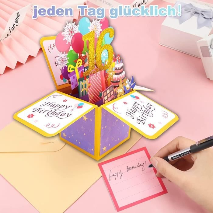 Carte Anniversaire 16 Ans Originale - Joyeux 16 Ans Fille Ou Garçon - Cadeau Pour Ado, Sœur, Frère, Ami