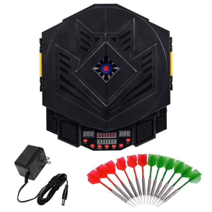 Jeu De Fléchettes électronique OHMG Avec écran LED - 27 Jeux Et 216 Variantes, 12 Fléchettes, Pour 1 à 16 Joueurs, Cible En PP Durable