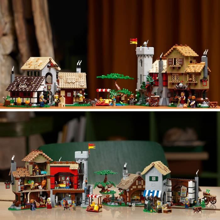 LEGO Icons 10332 La place de la ville medievale Decoration d interieur pour adultes Cdiscount Jeux Jouets