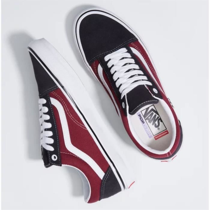 Chaussures VANS Old Skool Noir Bordeaux Homme Adulte Noir