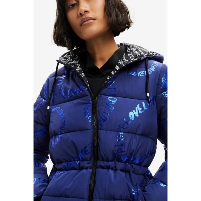 Doudoune femme Desigual Aarhus bleu S Bleu Cdiscount Pret a Porter