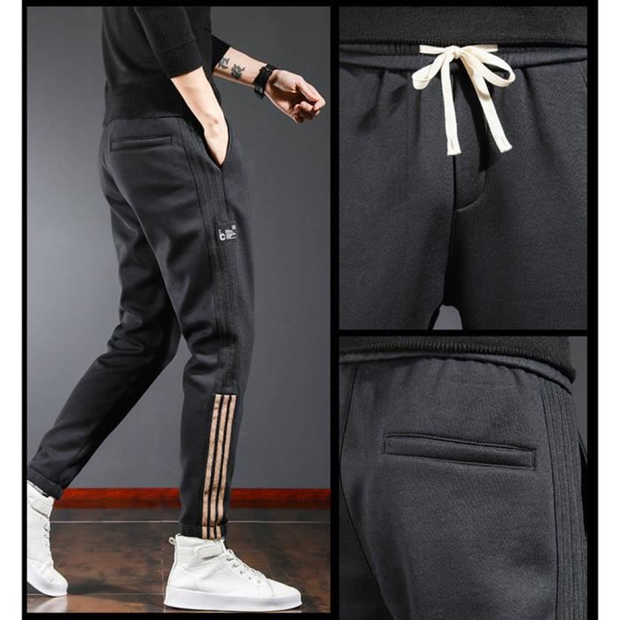 Pantalon de Sport Running Homme Kaki Taille et Cheville