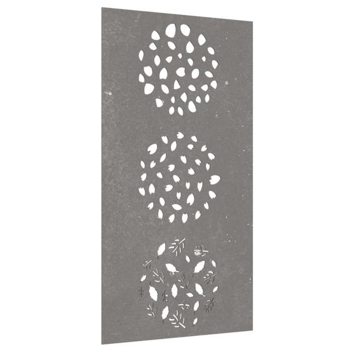 Décoration Murale Jardin Acier Corten 105x55 Cm - Design Feuille - Art Extérieur Résistant Aux Intempéries