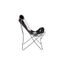 Fauteuil Design Chaise Papillon En Tissu Immitation Peau De Vache Blanche Marron Nybro 27318294