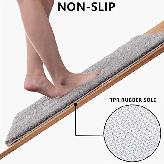 LiGG LiGG Tapis de Bain Super Absorbant Tapis Bain Antid/érapant Tapis Salle de Bain Lavable en Machine Tapis de Douche Tapis de Salle Bain pour Salle de Bain Brunir,50 x 120 cm Microfibre