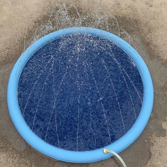 Couleur aléatoire 100 cm SMELL & SMILE Arroseur de jeux d'eau pour enfants coussin d'arrosoir de jeu de chien piscine d'été portable pour animaux domestiques 