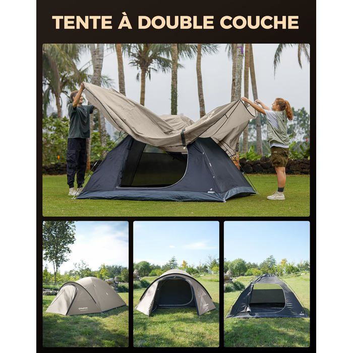 was kostet ein wurfzelt Zelt 2-3 Personen - Wasserdicht - Automatik Pop Up Zelt - 200x200x135cm Trekkingzelt- Schnellaufbau Camping Igluzelt - Leicht Campingzelt Das beste Wurfzelt für DD_GROUP_VALUE: sports Size (LxHxD):48x18x18