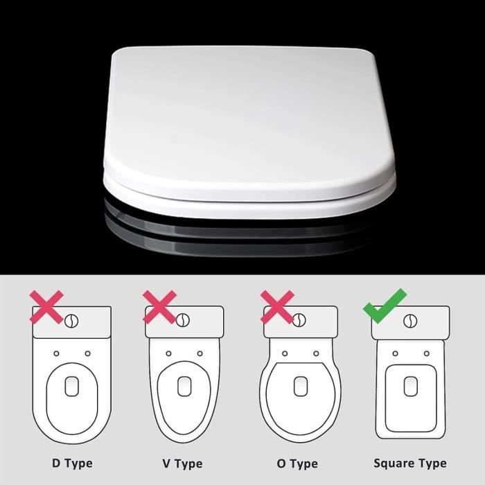 STOREMIC - Abattant WC à Fermeture Douce - Forme D, Réglable 360°, Facile à Nettoyer