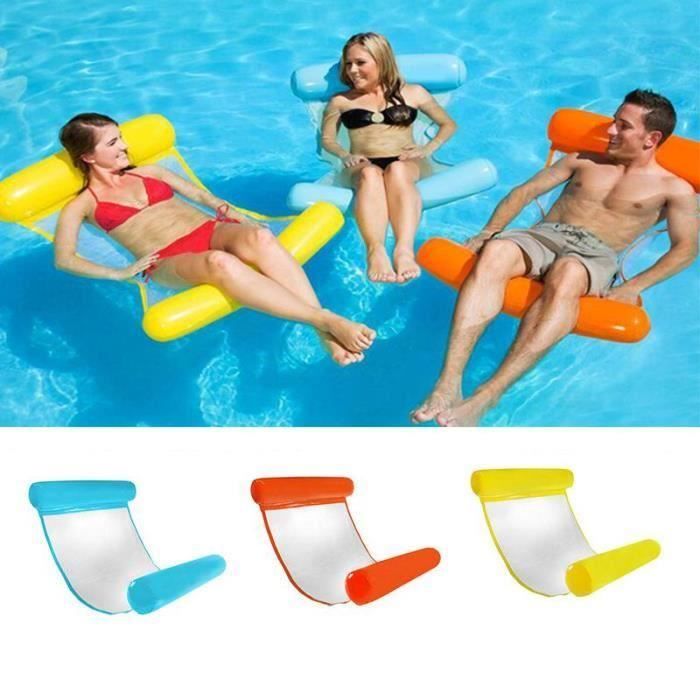 Lot De 2 Hamacs à Eau 4-en-1 Gonflables - Hamac Piscine, Lit Flottant, Fauteuil Lounge - Feuille D'Érable Bleu & Magenta