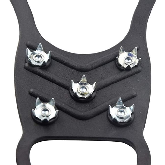 SRJQXH 2 Pièces Crampons Randonnée Neige Acier Manganèse 8 Dents - Crampons Antidérapants Universels Avec Sac De Rangement Pour Glace Et Surfaces Glissantes