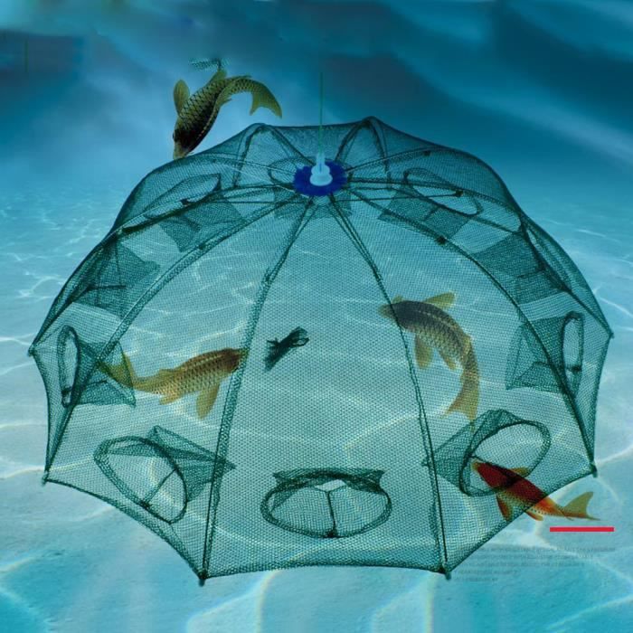 MOHUIED Filet De Pêche Pliable En Métal – 40 Cm X 1,57 M, Panier Cage Pour Poissons Et Crabes, Flottant, Léger