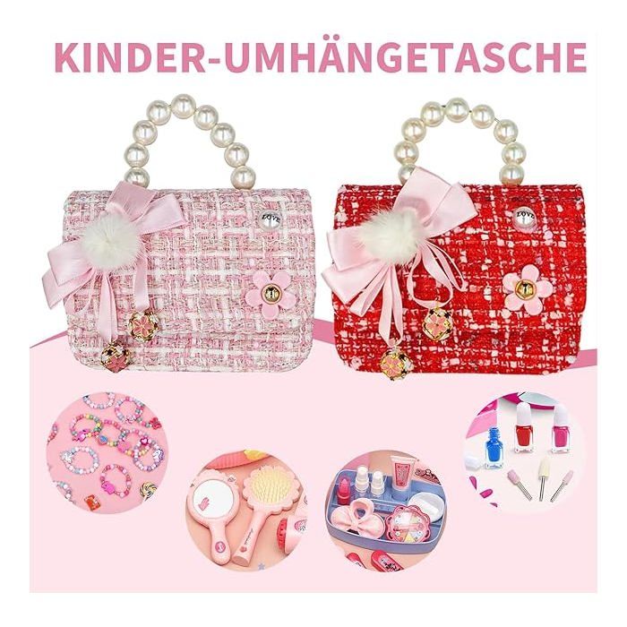 Sac à Main Pour Fillette Avec Nœud Et Clochette - Mini Sac Bandoulière Cadeau Pour 2 à 8 Ans - 3