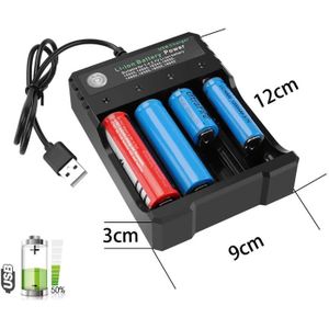 Chargeur De Batteries 18650 WISSBLUE Avec écran LCD – Affiche La Capacité, Noir