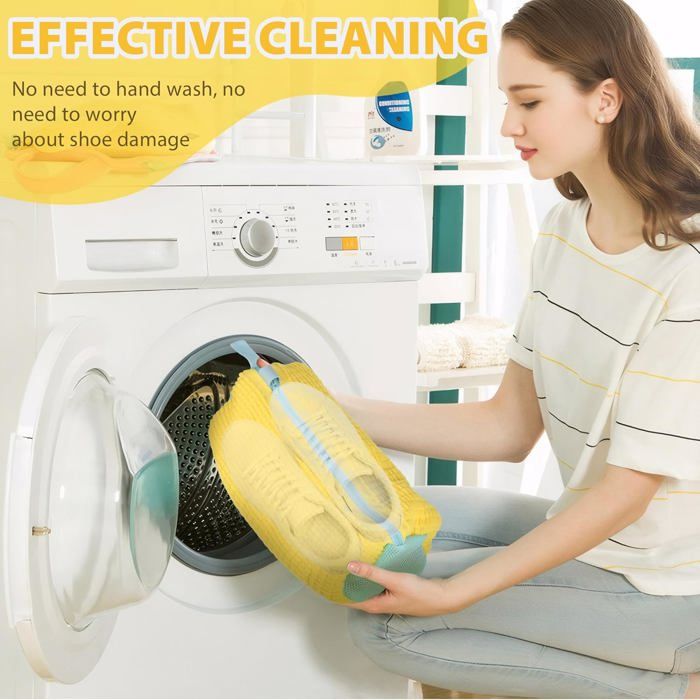 Lavage Main Libre 2 Sacs Lavage Chaussures Réutilisables Pour Machine à Laver - Protection 360° Avec Fermeture Éclair Sac Chaussure Machine A Laver