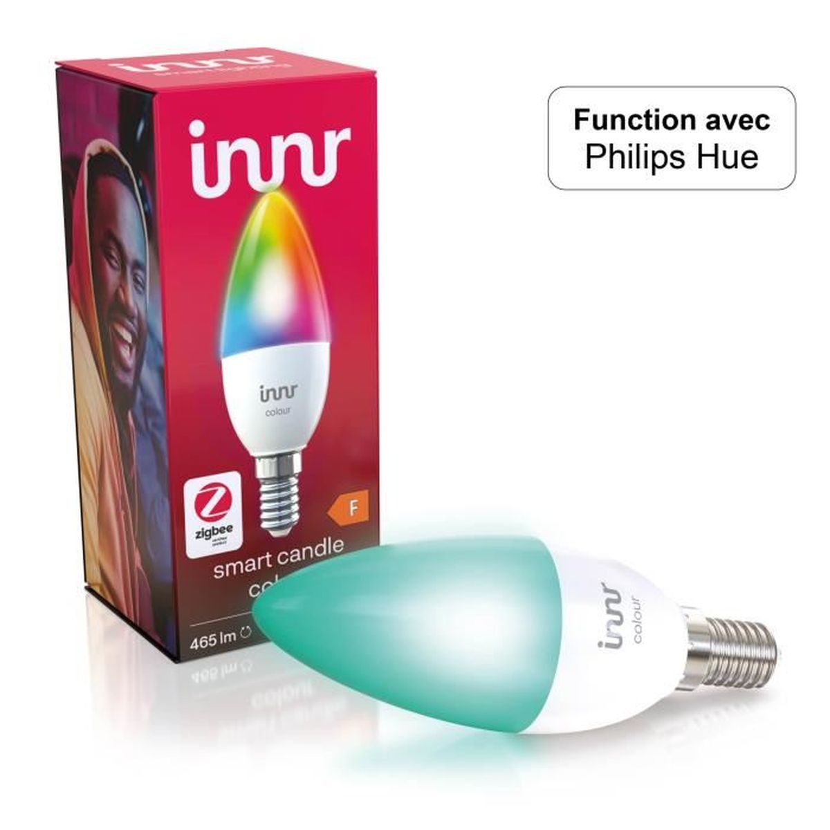 Innr E14 Ampoule LED Connectée Couleur, Compatible avec Philips Hue