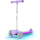 BremToy Trottinette Enfant, avec Plateau Lumineux et Roues LED PU, Hauteur Réglable sur 4 Niveaux, Freinage Réactif, Légère,Violet
