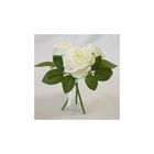 HOBI BOUQUET ROSES ARTIFICIELLES 3 TIGES 26CM BLANC