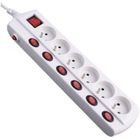 Bloc multiprise 6 prises 2P+T - ELECTRALINE - 16A - Interrupteurs individuels - 1,5 m - Blanc