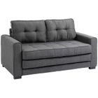 Canapé droit convertible 2 places - HOMCOM - Gris - Design contemporain - Dossier capitonné
