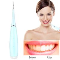 Détartreur dentaire de plaque de calcul électrique portable  tartare nettoyer soins dentaires - bleu