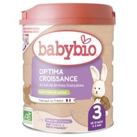Babybio - Optima 3 Croissance avec fibres - Lait de vache Français - Bio - 800g - Dès 10 mois