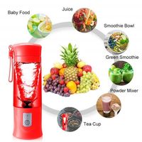 Portable Mixeur des Fruits rechargeable avec USB,420ml ， Mini Blender Pour Smoothie, Milk-shake,Jus de fruits,Masque facial,Rouge