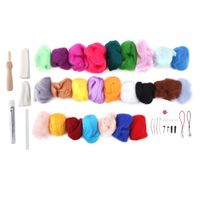 Atyhao laine pour feutrage Kit de laine à feutrer à l'aiguille de laine de 25 couleurs pour les débutants de feutrage d'artisanat