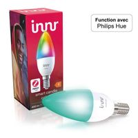 Innr E14 Ampoule LED Connectée Couleur, Compatible avec Philips Hue*, Alexa & Hey Google (Hub Connecté requis) RGBW Bougie, RB 251