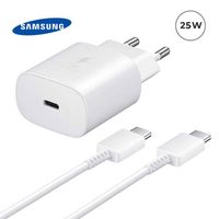 Chargeur Ultra Rapide 25W Adaptateur secteur Original Samsung + Cable USB-C USB-C pour Samsung Galaxy Tab A 10.1 2019 10.1" - Blanc
