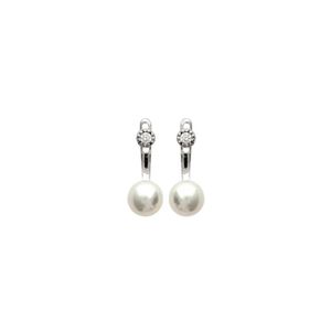 Boucles D'oreilles Clous Et Chaîne - Argent 925 Rhodié, Nuage 7x5mm - KBC, Neuf Avec étiquettes