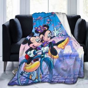 COUVERTURE - PLAID Couverture Mickey Mouse Minnie - Violet - Naturelle - Adulte - Rectangulaire - 125x150cm