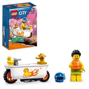 ASSEMBLAGE CONSTRUCTION LEGO® City Stuntz La Moto de Cascade Baignoire - Jouet avec Minifigurines de Cascadeurs