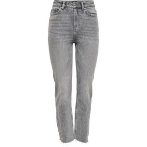 JEANS ONLY Jean Coupe Droite Taille Haute Gris Denim Fem