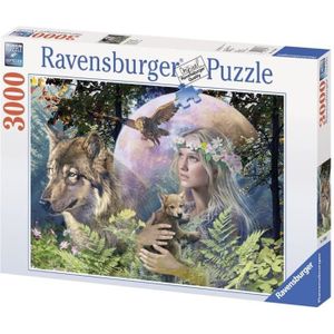PUZZLE Puzzle 3000 pièces - Loups au clair de lune - Rave