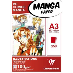 PAPIER A DESSIN 94043C Bloc Encollé Papier Manga Et Illustration -