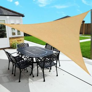 VOILE D'OMBRAGE Sunnylaxx 3x3x4,25m Sable Voile d’ombrage Triangle, HDPE Triangulaire Voile ombrage Une Protection des Rayons UV à 95%, pour en 13