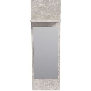 MEUBLE D'ENTRÉE Panneau miroir 129 cm avec étagère Merlin couleur gris motif béton meuble entrée hall couloir 
