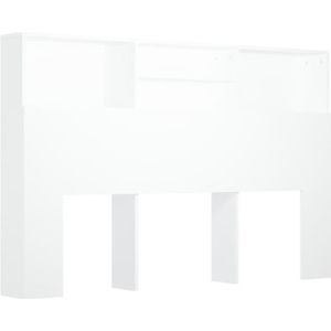TÊTE DE LIT Armoire de tête de lit - VGEBY - Blanc - 160 cm - Rangement supplémentaire - Design contemporain