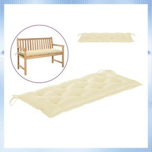 COUSSIN D'EXTÉRIEUR  Coussin de banc de jardin Blanc crème 120x50x7 cm