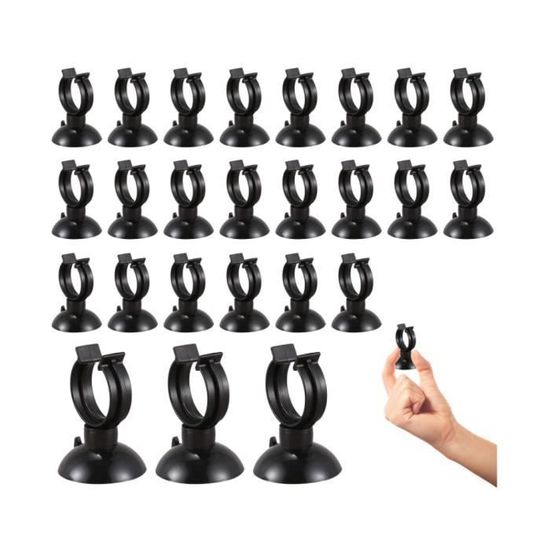Ventouses Noires Pour Aquarium - Lot De 10 - Diamètre 27 Mm - En Caoutchouc - Pour Fixer Pompes, Filtres, Chauffages - Forte Aspiration