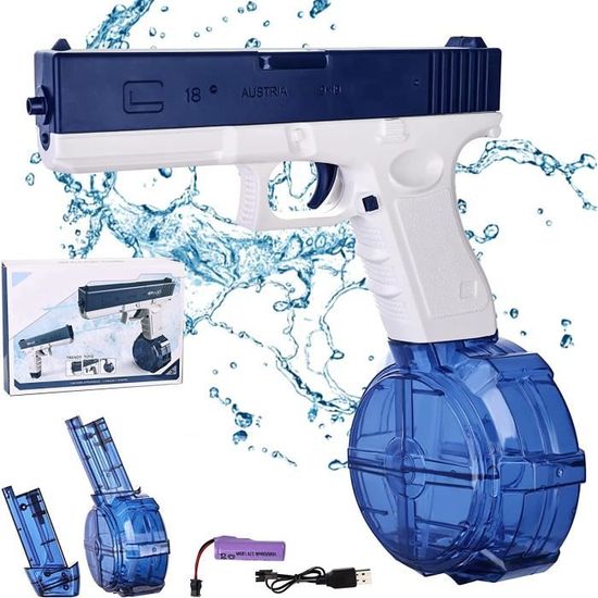 Pistolet à eau électrique Gatling, jouet avec pistolet rotatif, lumières de baril, pistolet à eau de grande capacité, pistolet de pulvérisation, jouets de piscine pour enfants et adultes