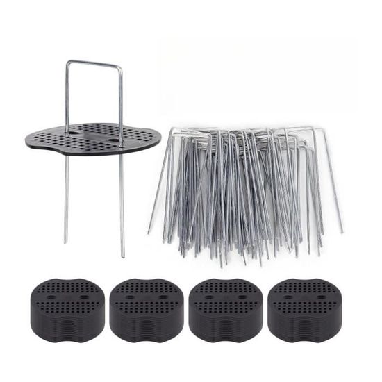 50 Piquets De Jardin En U Acier Galvanisé + 50 Rondelles - Fixation Toile De Paillage, Gazon, Bâche - 150 Mm - 4