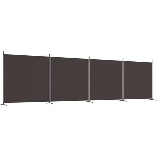 Cloison De Séparation 4 Panneaux Anthracite – 698 X 180 Cm, Tissu Polyester, Pliable Pour Bureau Ou Chambre - 6