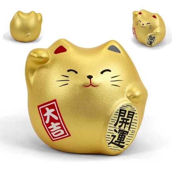 Sweatshirt Maneki-neko Chat Porte-bonheur Avec Kanji - Coupe Classique, Col Tissé, 241 G/m²